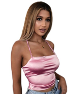 טופ  מבריק ורוד מידות S/M/L בשקית PVC עם כארד/ 6 יחידות המארז