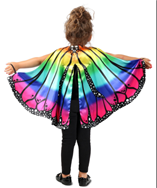 גלימה מפוארת פרפר צבעוני ילדים בשקית PVC עם כארד / 6 יחידות במארז