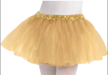 חצאית טוטו 40 ס"מ 3 שכבות זהב עם כארד וקולב  / 6 יחידות במארז