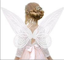 כנפיים טינקרבל לבן מעוצבות בשקית עם כארד/ 6 יחידות במארז