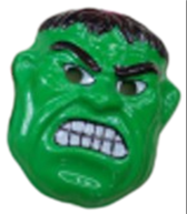 מסכה פלסטיק ירוקה על כארד/ 24 יחידות במארז