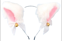 קשת אוזני חתול יפני לבן על כארד/ 6 יחידות במארז