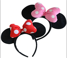 קשת אורות עכברה עם פפיון נקודות על כארד/ 6 יחידות במארז