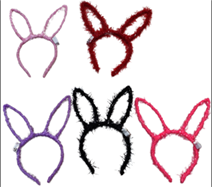 קשת אורות ארנב פרווה דקה מיקס צבעים על כארד/ 6 יחידות במארז