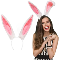 קשת ארנב מתקפל אוזניים ארוכות על כארד/ 6 יחידות במארז