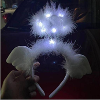 קשת אורות הילה למלאך עם כנפיים לבן על כארד/ 6 יחידות במארז