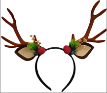 קשת במבי מפוארת עם אוזניים גדולות על כארד/ 6 יחידות במארז