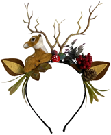 קשת במבי מפוארת עם אייל אוזניים וענפים על כארד/ 6 יחידות במארז