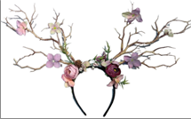 קשת ענפים עם פרחים מפוארת ורוד על כארד/ 6 יחידות במארז