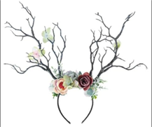 קשת ענפים עם פרחים מפוארת לבן על כארד/ 6 יחידות במארז