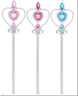 שרביט נסיכות לב יהלומים מיקס צבעים על כארד/ 6 יחידות במארז