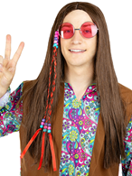 פאה ארוכה היפי בשקית PVC עם קולב  / 6 יחידות במארז