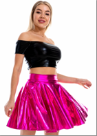 חצאית מטאלית ורוד פוקסיה פרימיום בשקית PVC עם כארד/ 6 יחידות במארז