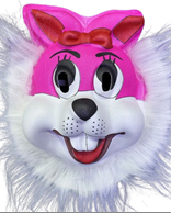 מסכה ארנבת עם שיער על כארד/ 6 יחידות במארז