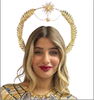 קשת אלה יווניה מתכת מפוארת על כארד/ 6 יחידות במארז