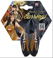 זוג עגילים אינדיאני על כארד/ 6 יחידות במארז