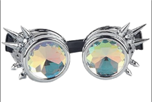 משקפיים מידברן משובצת אבנים כסף/ 6 יחידות במארז