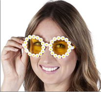 משקפים משובץ פרחים על כארד/ 12 יחידות במארז