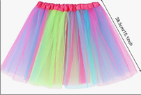 חצאית צבעונית 40 ס"מ על כארד עם קולב/ 6 יחידות במארז