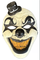 מסכה ליצן מפחיד כובעון שחור מחומר PU איכותי על כארד / 3 יחידות במארז