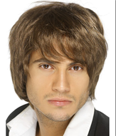 פאה גבר חום בשקית PVC עם כארד/ 6 יחידות במארז