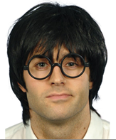 פאה גבר תלמיד שחור בשקית PVC עם כארד/ 6 יחידות במארז