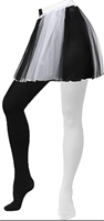 גרביון ירכית עד המותן נערות/נשים איכותי 100 ס"מ שחור לבן בשקית PVC עם כארד/ 6 יח במארז