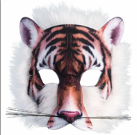 מסכה נמר עם פרווה מחומר EVA על כארד/ 6 יחידות במארז