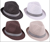 כובע גנגסטר עם פסים מיקס צבעים / 6 יחידות המארז