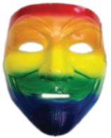 מסכת זי אנונימוס צבעוני בשקית PVC עם כארד/ 6 יחידות במארז