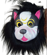 מסכה כלב עם שיער על כארד/ 6 יחידות במארז