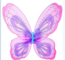 כנפיי פרפר מפואר ורוד  ענק בשקית PVC עם כארד  / 3 יחידות במארז