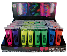 צבע גוף ופנים ניאון בשפורפרת מיקס 6 צבעים/ 48 יחידות במארז