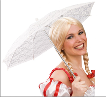 מטריה מפוארת תחרה לבנה / 6 יחידות במארז