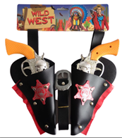 זוג ריתמות לאקדחים שחור אדום כולל אקדחים  / 6 יחידות במארז