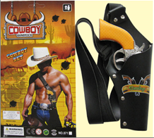 חגורה כולל ריתמה לכאובוי כולל אקדח 50 ס"מ  / 6 יחידות במארז