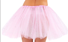 חצאית טוטו 40 ס"מ 3 שכבות ורוד נצנצים עם כארד וקולב  / 6 יחידות במארז