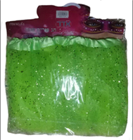 חצאית טוטו 40 ס"מ 3 שכבות ירוק נצנצים עם כארד וקולב  / 6 יחידות במארז