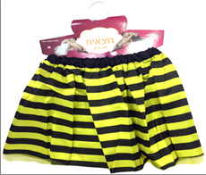 חצאית טוטו 2 שכבות 30 ס"מ דבורה עם כארד וקולב  / 6 יחידות במארז