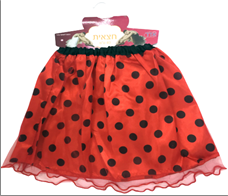 חצאית טוטו 2 שכבות 30 ס"מ חיפושית עם כארד וקולב  / 6 יחידות במארז