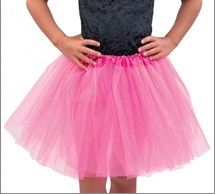 חצאית טוטו 3 שכבות 40 ס"מ ורוד עם כארד וקולב  / 6 יחידות במארז