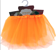 חצאית טוטו 3 שכבות 40 ס"מ כתום עם כארד וקולב  / 6 יחידות במארז