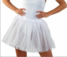 חצאית טוטו 3 שכבות 40 ס"מ לבן עם כארד וקולב  / 6 יחידות במארז