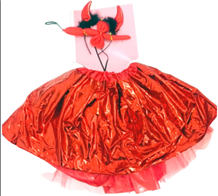 סט שטן 4 חלקים קשת זנב פפיון וחצאית 40 ס"מ 2 שכבות/ 6 יחידות במארז