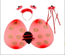 סט כנפיים חיפושית כולל קשת ושרביט בשקית PVC עם כארד  / 3 יחידות במארז