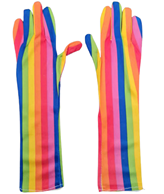 כפפות קשת בענן ארוך 38 ס"מ בשקית PVC עם כארד, 6 יחידות במארז