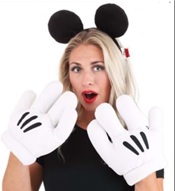 זוג כפפות עכבר גדולות בשקית PVC עם כארד 6 יח במארז