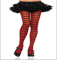 גרביון ירכית נערות/ נשים מלא פסים אדום שחור/ 6 יח במארז