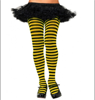 גרביון ירכית נערות/ נשים מלא פסים צהוב שחור/ 6 יח במארז