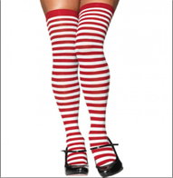 גרביון ירכית נערות/ נשים מלא פסים אדום לבן/ 6 יח במארז